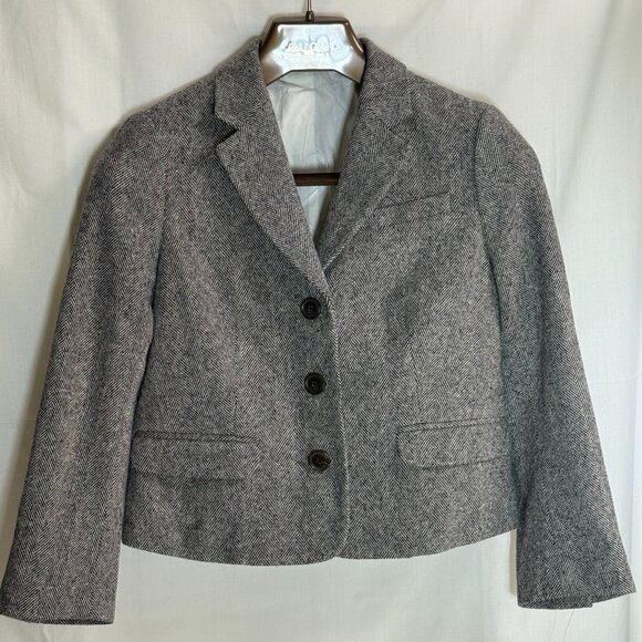 H Hilfiger Women's Wool Tweed Blazer Coat Jacket - Blue/Grey - Size S/P - New - Picture 1 of 6